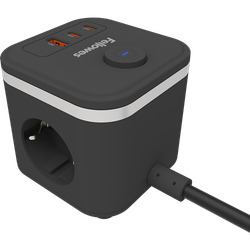 Cubo Multienchufe Negro