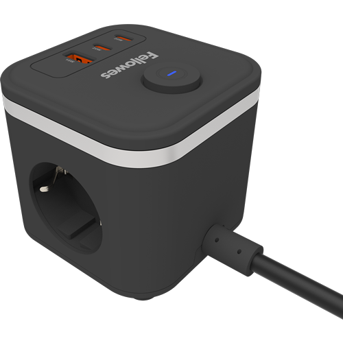Cubo Multienchufe Negro