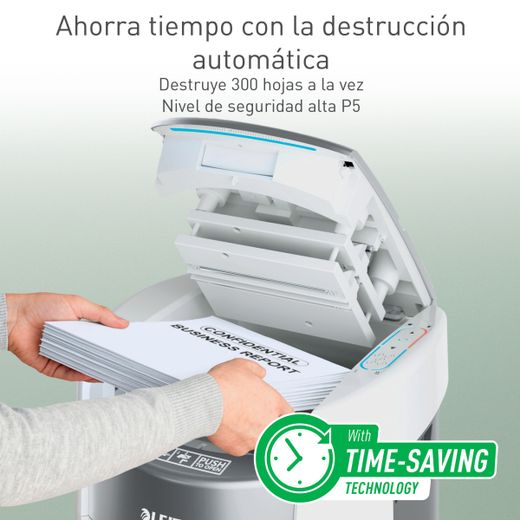 Destructora de papel Leitz IQ OptiMax Autofeed Office 300 P5