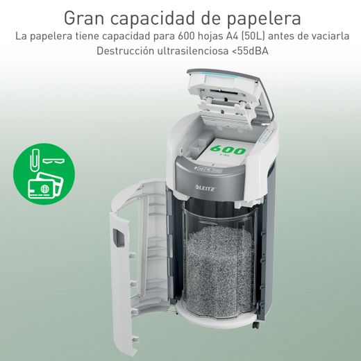 Destructora de papel Leitz IQ OptiMax Autofeed Office Pro 600 P4