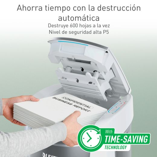Destructora de papel Leitz IQ OptiMax Autofeed Office Pro 600 P5