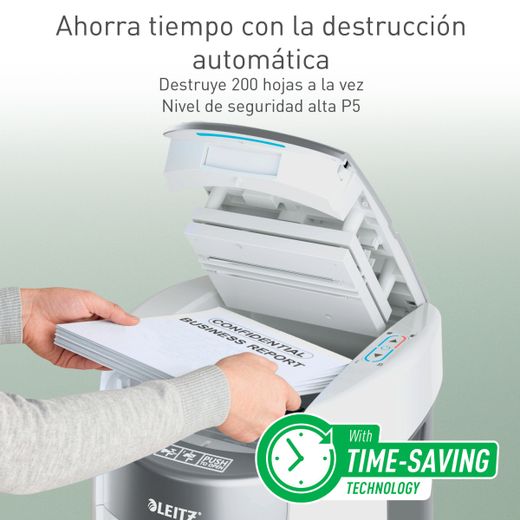 Destructora de papel Leitz IQ OptiMax Autofeed Small Office 200 P5