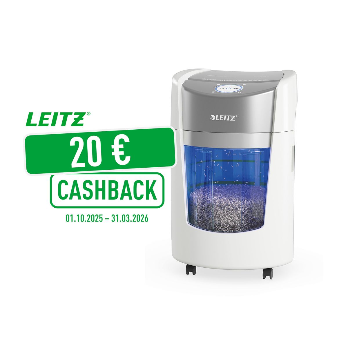 Destructora de Papel Leitz IQ OptiMax Small Office 350. 83590000. Con giro de papelera