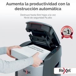 Destructora de papel Rexel ShredMax AutoFeed+ 600X P4