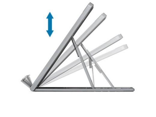 Riser ergonomique réglable et support refroidisseur pour ordinateurs portables ou tablettes jusqu'à 14 pouces SmartFit® Easy Riser™ Go - Gris clair