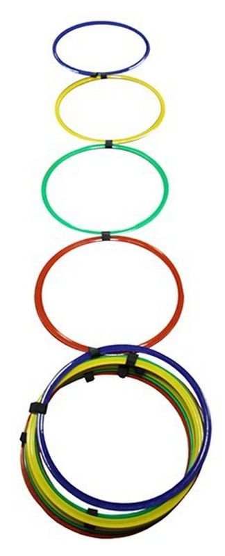 Escada de agilidade com anéis multicoloridos