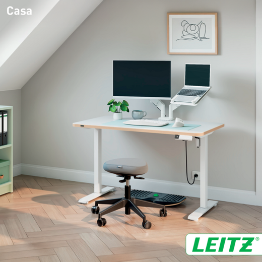 Escritorio Eléctrico Compacto Leitz Ergo 120 x 70cm con Recordatorio para Ponerte de Pie