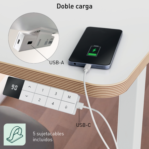 Escritorio Eléctrico Compacto Leitz Ergo 120 x 70cm con Recordatorio para Ponerte de Pie
