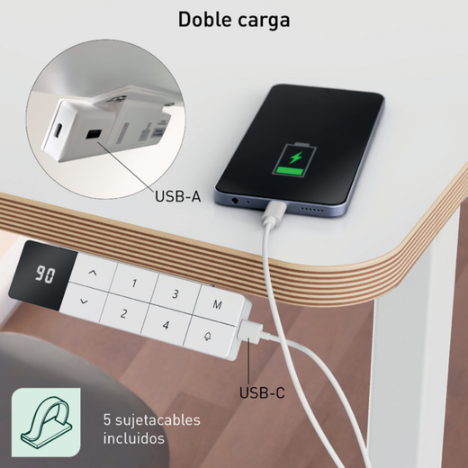 Escritorio Eléctrico Leitz Ergo 140 x 80cm con recordatorio para ponerte de pie