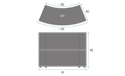 Estantería curva DOT 82ARC. 82 x 111 x 40 cm