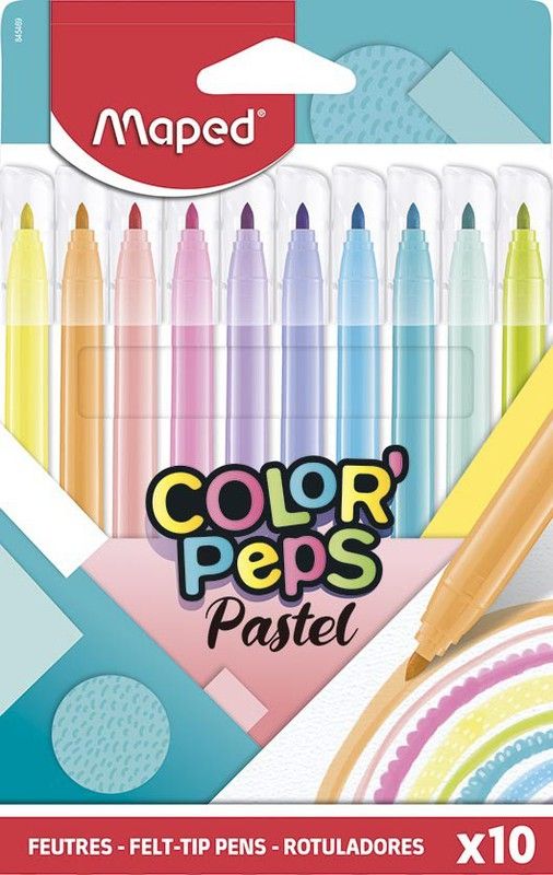 Case 10 marcadores de cor pastel peps