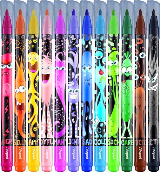 Etui de 12 feutres monstres peps de couleur