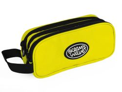 Trousse à 3 fermetures éclair jaune fluo