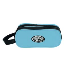 Estuche 3 Cremalleras Azul Pastel