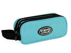 Trousse à 3 fermetures éclair bleu pastel