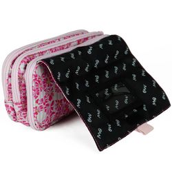 Estojo Eden com 3 zíperes e aba