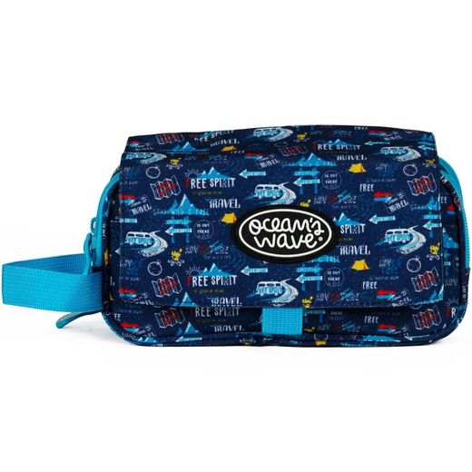 Trousse de voyage à 3 fermetures éclair avec rabat