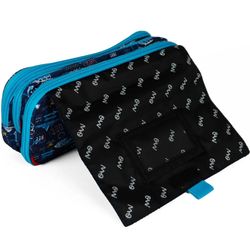 Trousse de voyage à 3 fermetures éclair avec rabat