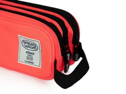 Estojo Coral com 3 zíperes