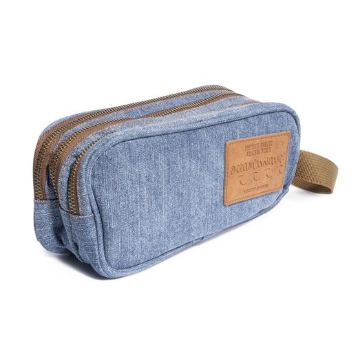 Trousse 3 Zips Bleu Jean