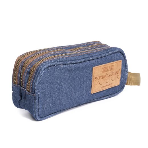 Trousse 3 Zips Jean Marine