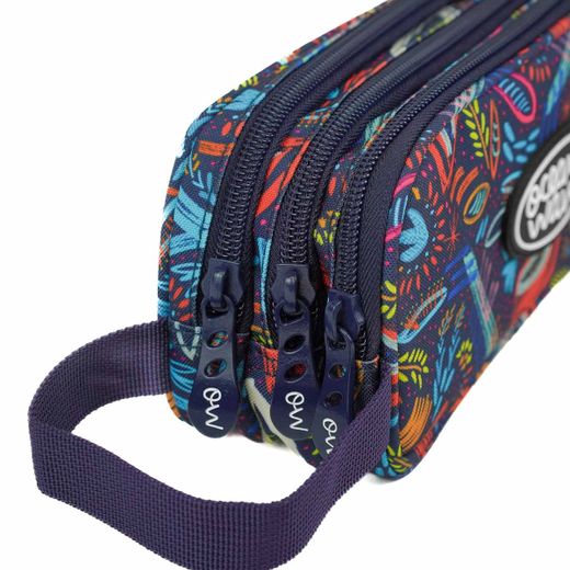 Étui Minerva à 3 fermetures éclair