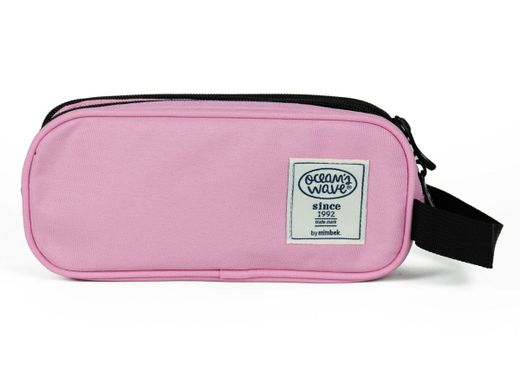 Estuche 3 Cremalleras Rosa Pastel