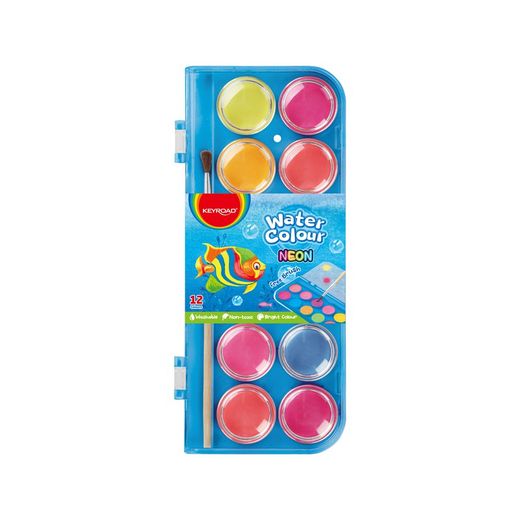Estojo de 12 aquarelas neon Keyroad