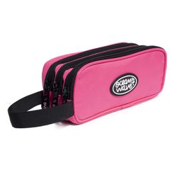 Estuche de 3 cremalleras Fucsia