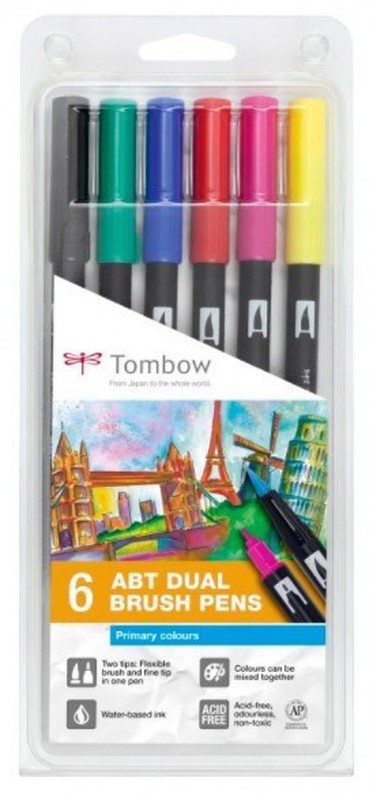 Estuche de 6 rotuladores ABT Dual Brush Pen de Tombow — Cartabon
