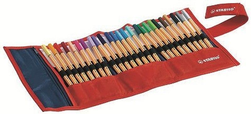Estuche de tela 25 colores stabilo point 88