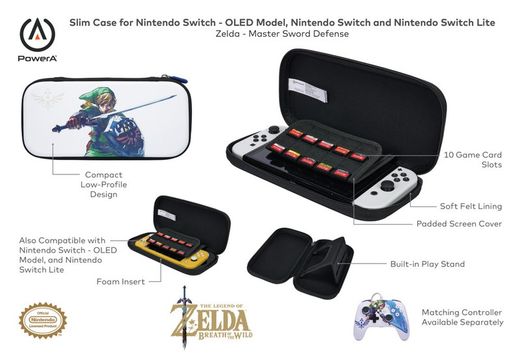 Cape mince PowerA pour Nintendo Switch, Nintendo Switch Lite et Nintendo Switch OLED - Master Sword Defense