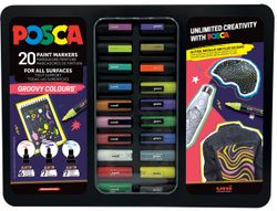 Estuche Metálico 20 Rotuladores Posca Groovy Colours