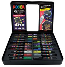 Estuche Metálico 20 Rotuladores Posca Groovy Colours