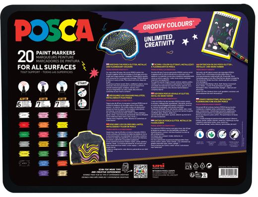 Estuche Metálico 20 Rotuladores Posca Groovy Colours