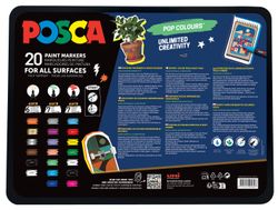 Estuche Metálico 20 Rotuladores Posca Pop Colours