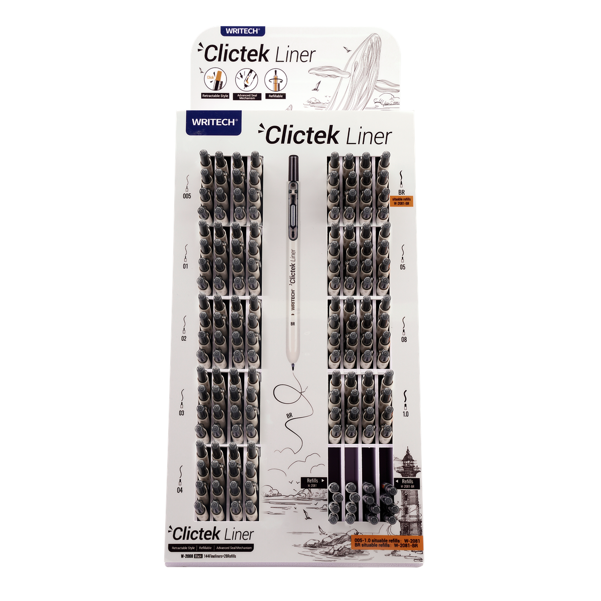 Exp 144 Rotuladores Fineliner Rectrátil + 28 Recambios