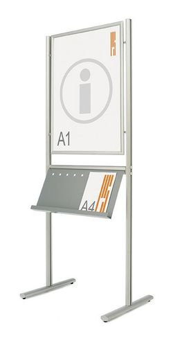 Expositor de información con estante y portacartel