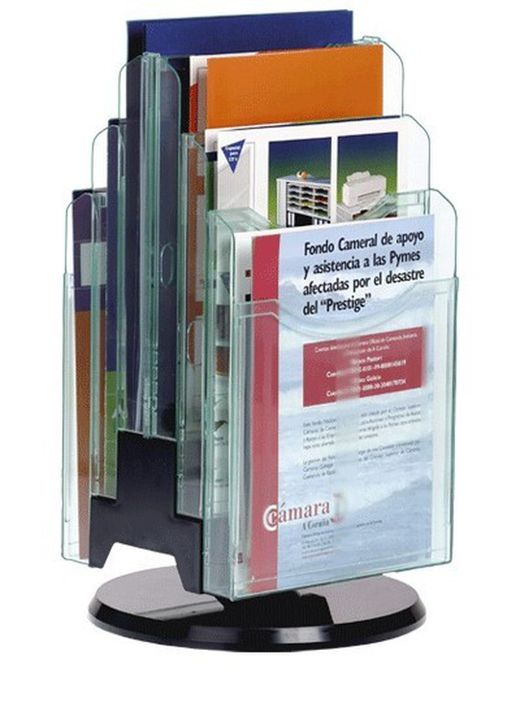 Expositor de sobremesa giratorio.