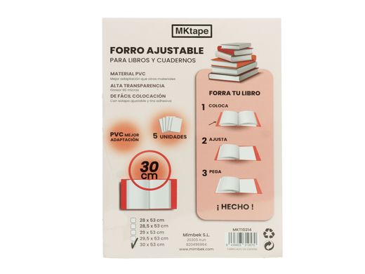 Forro de libro ajustable. Varios tamaños
