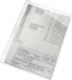 Funda para planos en PVC sin refuerzo. Caja de 100 fundas