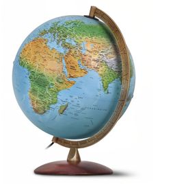 Globo terráqueo Astra. Fronteras y capitales con luz.