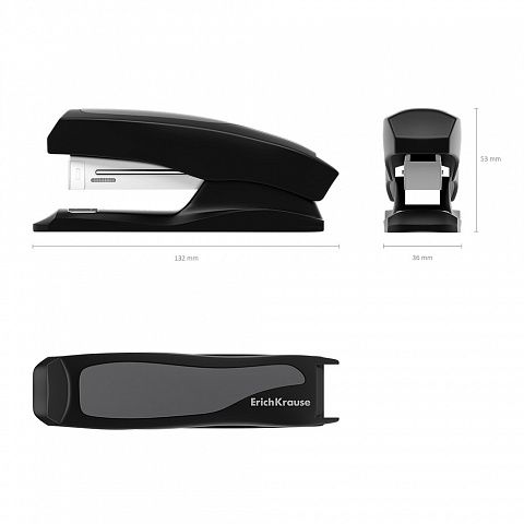Grapadora 24/6 Half-strip ErichKrause Elegance Classic, de hasta 30 hojas, negro (caja 1 ud)