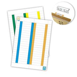 Feuille avec étiquettes pour dossiers suspendus. Pour différents types de spectateurs