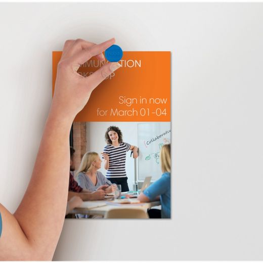 Cartes magnétiques blanches Nobo - Pack de 10 cartes colorées 24 mm