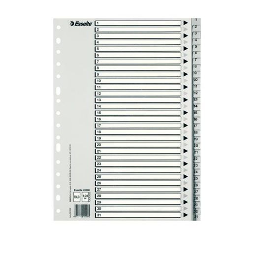 Index alphabétiques et numériques 125 microns
