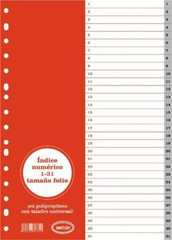 Índices numéricos y alfabéticos de plástico
