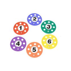 Juego de 6 discos numerados con agujeros