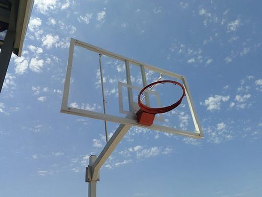 Juego de canastas fijas deluxe sin tablero y aro. Con base para anclaje
