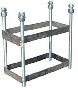 Juego de canastas fijas deluxe sin tablero y aro. Con base para anclaje